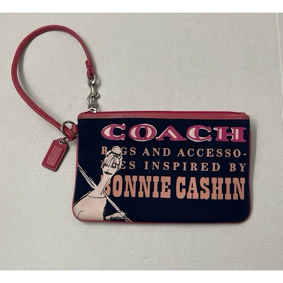 Coach Limited Edition Bonnie Cashin Wristlet Navy/Pink - Picture 1 of 8